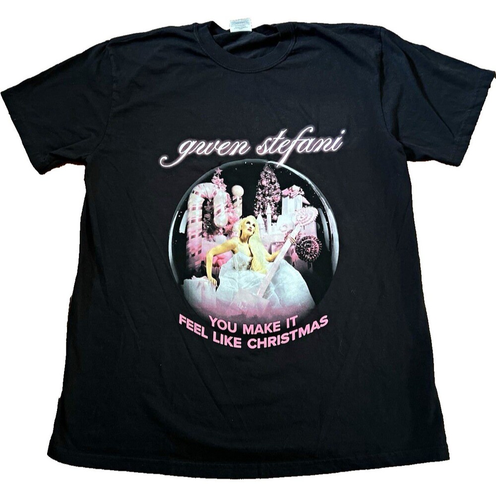 Comfort Colors Gwen Stefani Shirt Mens Large Black Double Sided Graphic Tee Pop